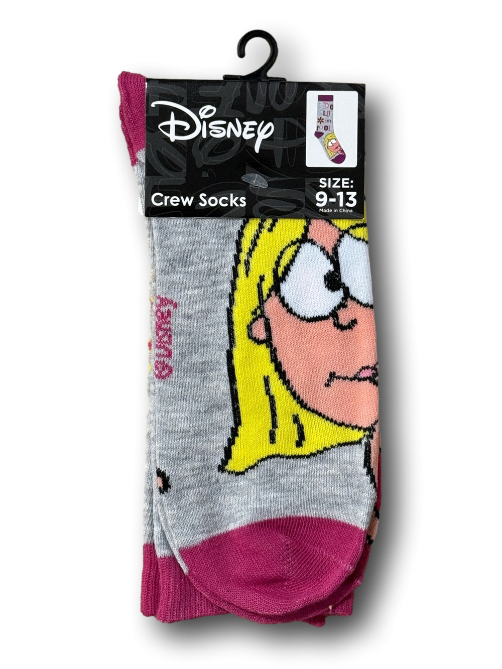 3/$20 Lizzie McGuire Disney Funny Novelty Crew Socks - NWT